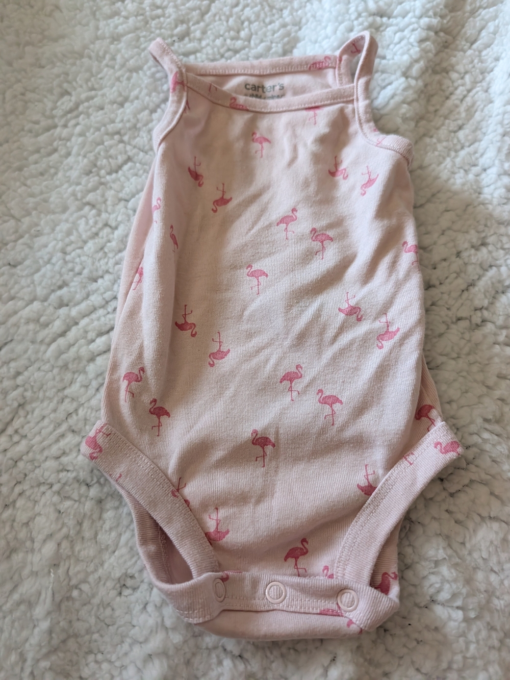 Carter's Light Pink Flamingo Print Tank Bodysuit